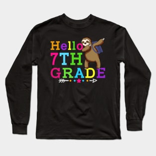 Sloth Hello 7th Grade Teachers Kids Back to school Gifts Long Sleeve T-Shirt